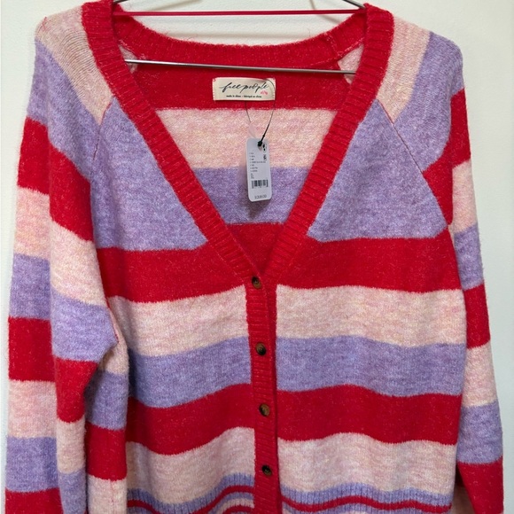 NWT Free People School Girl SoftSpun Striped Cardi Size XL - Picture 5 of 14